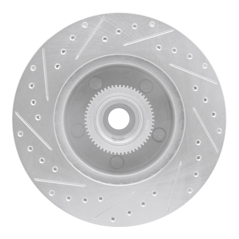 Dodge Ram 1500 Van Brake Rotor (1) - Front Right - R1 Concepts - Drilled & Slotted - Silver - 2003